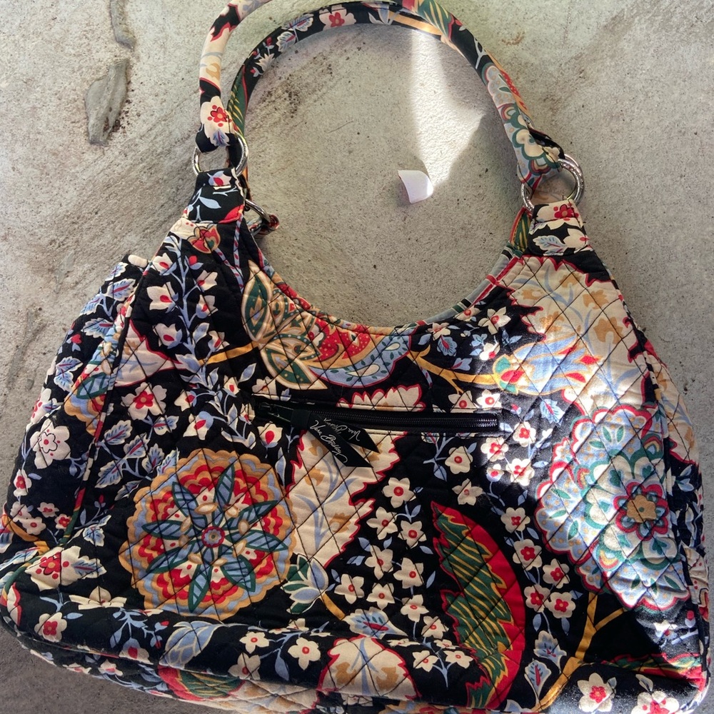 VERA BRADLEY Retro Floral Design Shoulder Bag Crossbody Tote